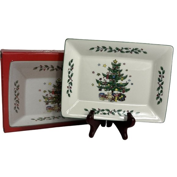 Nikko Other - Nikko Rectangular Tray 8 3/4" Christmas Tree Holiday Japan Table Wear Decor Xmas